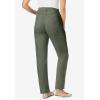 Woman Within Plus Size Straight-Leg Stretch Denim Five-Pocket Jeans(Olive Green)
