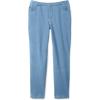 Woman Within Plus Size Straight-Leg Stretch Knit Denim Five-Pocket Jeans(Light Wash)