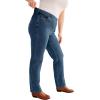 Woman Within Plus Size Straight-Leg Stretch Knit Denim Five-Pocket Jeans(Medium Stonewash)