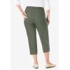 Woman Within Plus Size Stretch Denim Five-Pocket Capri Jeans(Olive Green)