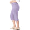 Woman Within Plus Size Stretch Denim Five-Pocket Capri Jeans(Pale Lilac)