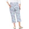 Woman Within Plus Size Stretch Denim Five-Pocket Capri Jeans(Pearl Grey Vine Bloom)