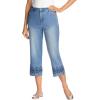 Woman Within Plus Size Stretch Denim Five-Pocket Capri Jeans(White)