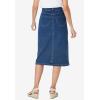 Woman Within Plus Size Stretch Denim Five-Pocket Jeans Skirt(Indigo)