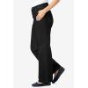 Woman Within Plus Size Stretch Denim Wide-Leg Five-Pocket Jeans(Black Denim)