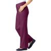 Woman Within Plus Size Stretch Denim Wide-Leg Five-Pocket Jeans(Deep Claret)