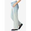 Woman Within Plus Size Stretch Denim Wide-Leg Five-Pocket Jeans(Light Wash Sanded)