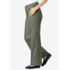 Woman Within Plus Size Stretch Denim Wide-Leg Five-Pocket Jeans(Olive Green)