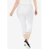Woman Within Plus Size Stretch-Cotton Knit Pull-On Capri Leggings(White)