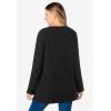 Woman Within Plus Size Ultra Soft Waffle Thermal Sweatshirt(Black)