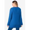 Woman Within Plus Size Ultra Soft Waffle Thermal Sweatshirt(Bright Cobalt)