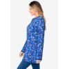 Woman Within Plus Size Ultra Soft Waffle Thermal Sweatshirt(Bright Cobalt Multi Delicate Floral)