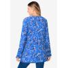 Woman Within Plus Size Ultra Soft Waffle Thermal Sweatshirt(Bright Cobalt Multi Delicate Floral)