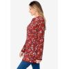 Woman Within Plus Size Ultra Soft Waffle Thermal Sweatshirt(Classic Red Multi Delicate Floral)