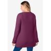Woman Within Plus Size Ultra Soft Waffle Thermal Sweatshirt(Deep Claret)