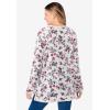 Woman Within Plus Size Ultra Soft Waffle Thermal Sweatshirt(Ivory Multi Delicate Floral)