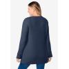 Woman Within Plus Size Ultra Soft Waffle Thermal Sweatshirt(Navy)