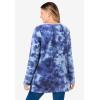 Woman Within Plus Size Ultra Soft Waffle Thermal Sweatshirt(Navy Tie Dye)