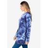 Woman Within Plus Size Ultra Soft Waffle Thermal Sweatshirt(Navy Tie Dye)