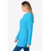 Woman Within Plus Size Ultra Soft Waffle Thermal Sweatshirt(Paradise Blue)
