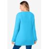 Woman Within Plus Size Ultra Soft Waffle Thermal Sweatshirt(Paradise Blue)