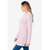 Woman Within Plus Size Ultra Soft Waffle Thermal Sweatshirt(Pink)