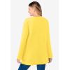 Woman Within Plus Size Ultra Soft Waffle Thermal Sweatshirt(Primrose Yellow)