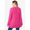 Woman Within Plus Size Ultra Soft Waffle Thermal Sweatshirt(Raspberry Sorbet)