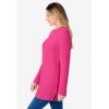 Woman Within Plus Size Ultra Soft Waffle Thermal Sweatshirt(Raspberry Sorbet)