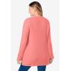Woman Within Plus Size Ultra Soft Waffle Thermal Sweatshirt(Sweet Coral)