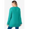 Woman Within Plus Size Ultra Soft Waffle Thermal Sweatshirt(Waterfall)