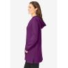 Woman Within Plus Size V-Neck Hoodie Sweatshirt(Plum Purple)
