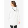Woman Within Plus Size V-Neck Hoodie Sweatshirt(White)