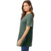 Woman Within Plus Size Waffle Thermal Satin Trim Tee(Pine)