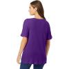 Woman Within Plus Size Waffle Thermal Satin Trim Tee(Radiant Purple)