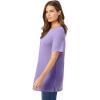 Woman Within Plus Size Waffle Thermal Satin Trim Tee(Soft Iris)