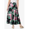 Woman Within Plus Size Wide Elastic Waist Skirt(Black Bloom)