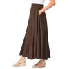 Woman Within Plus Size Wide Elastic Waist Skirt(Chocolate)