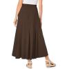Woman Within Plus Size Wide Elastic Waist Skirt(Chocolate)