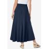 Woman Within Plus Size Wide Elastic Waist Skirt(Navy)
