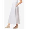 Woman Within Plus Size Wide Elastic Waist Skirt(White)