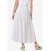 Woman Within Plus Size Wide Elastic Waist Skirt(White)