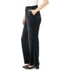 Woman Within Plus Size Wide-Leg Velour Pant(Black)
