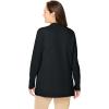 Woman Within Plus Size Zip Front Shaker Cardigan(Black)
