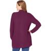 Woman Within Plus Size Zip Front Shaker Cardigan(Deep Claret)