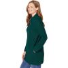 Woman Within Plus Size Zip Front Shaker Cardigan(Emerald Green)
