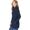 Woman Within Plus Size Zip Front Shaker Cardigan(Navy)
