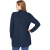 Woman Within Plus Size Zip Front Shaker Cardigan(Navy)
