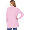 Woman Within Plus Size Zip Front Shaker Cardigan(Pink)