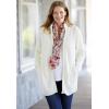 Woman Within Plus Size Zip Front Shaker Cardigan(Royal Navy White Marled)